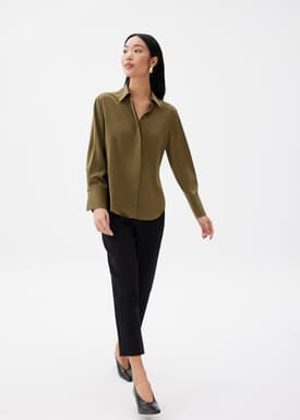 Ivy Satin Button Down Shirt