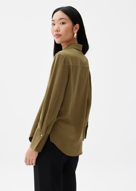 Ivy Satin Button Down Shirt