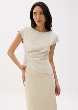 Rhea Boat Neck Drape Blouse