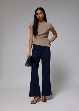 Rhea Boat Neck Drape Blouse