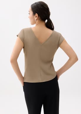 Rhea Boat Neck Drape Blouse