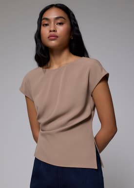 Rhea Boat Neck Drape Blouse