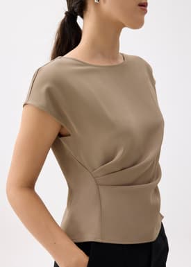 Rhea Boat Neck Drape Blouse