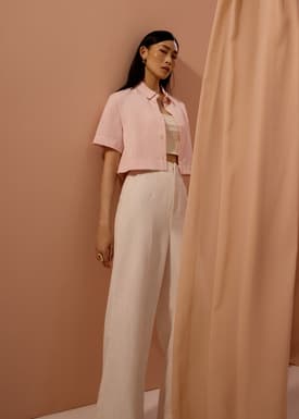 Casey Textured Boxy Crop Shirt