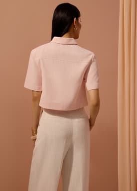 Casey Textured Boxy Crop Shirt