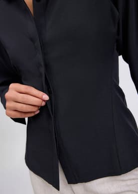 RuchedReady® Lily Cinch Waist Collared Shirt