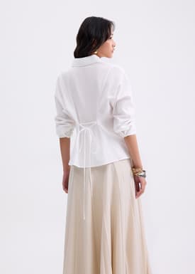 RuchedReady® Lily Cinch Waist Collared Shirt