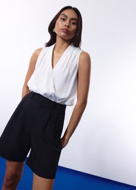 Ada Satin V-neck Wrap Top