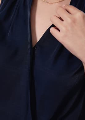 Ada Satin V-neck Wrap Top