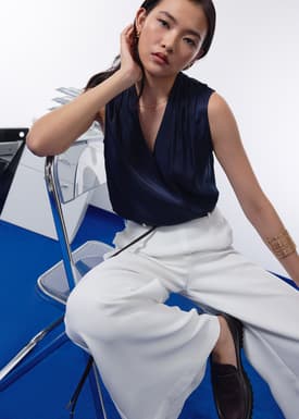 Ada Satin V-neck Wrap Top