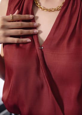 Ada Satin V-neck Wrap Top