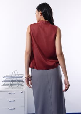 Ada Satin V-neck Wrap Top