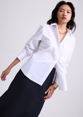 RuchedReady® Riley Relaxed Cotton Button Down Shirt