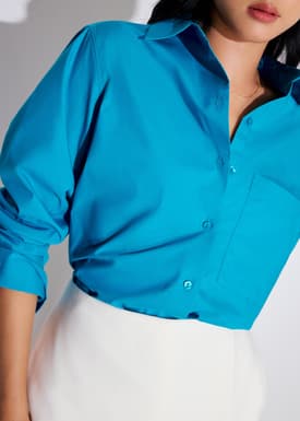 RuchedReady® Riley Relaxed Cotton Button Down Shirt