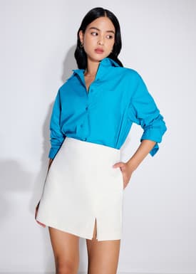 RuchedReady® Riley Relaxed Cotton Button Down Shirt