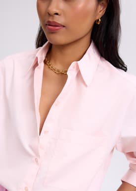 RuchedReady® Riley Relaxed Cotton Button Down Shirt