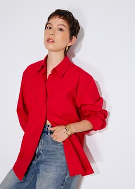 RuchedReady® Riley Relaxed Cotton Button Down Shirt