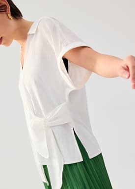 Kairi Front Wrap Collared Shirt