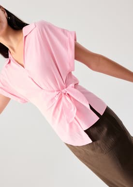 Kairi Front Wrap Collared Shirt