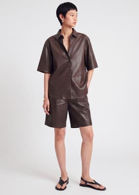 Vegan Leather Relaxed Shirt