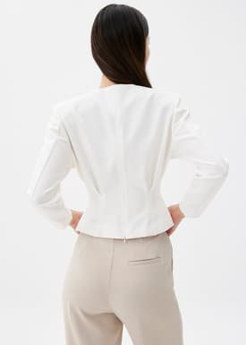 Moon Shoulder Padded V-neck Top