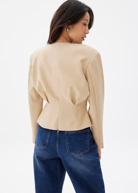 Moon Shoulder Padded V-neck Top