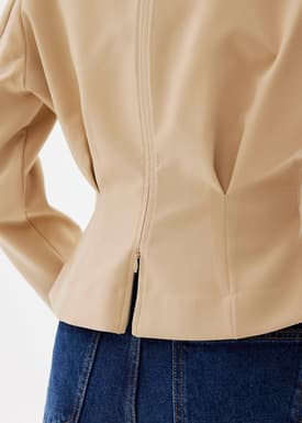 Moon Shoulder Padded V-neck Top