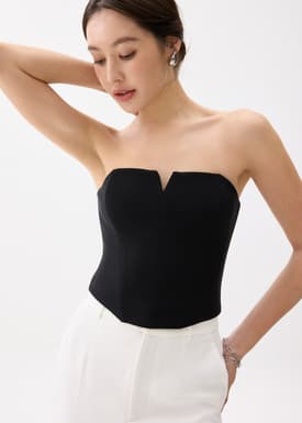 Jia Notched Bustier Top