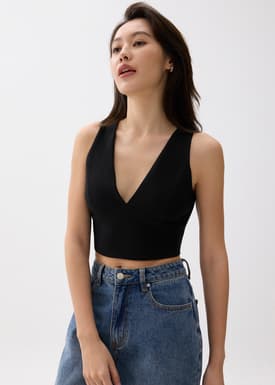 Wen Padded V-neck Crop Top