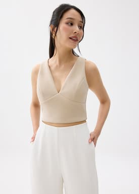 Wen Padded V-neck Crop Top