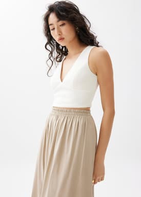 Wen Padded V-neck Crop Top