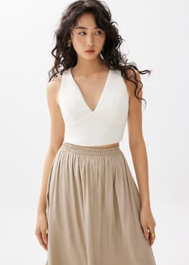 Wen Padded V-neck Crop Top