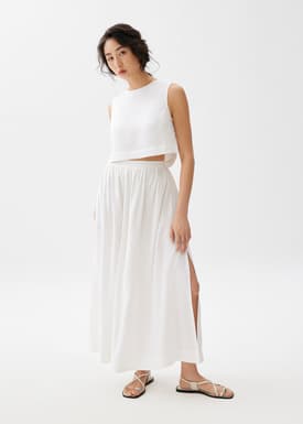 Liana Linen Crop Shell Top