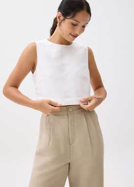 Liana Linen Crop Shell Top