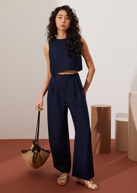 Liana Linen Crop Shell Top