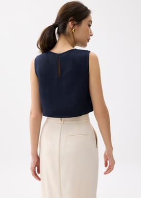Liana Linen Crop Shell Top