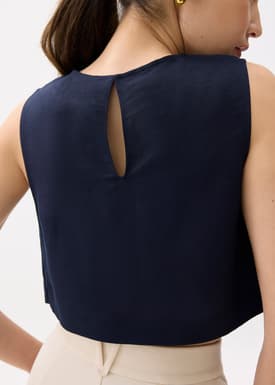 Liana Linen Crop Shell Top