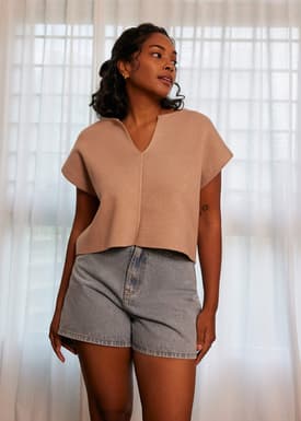 Esha Knit Crop Shell Top