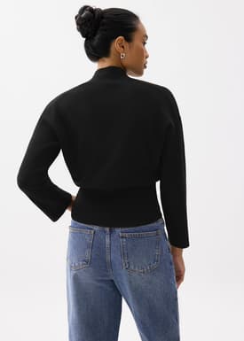 Emiko Relaxed Knit V-neck Wrap Top