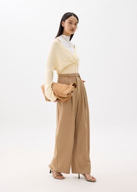 Emiko Relaxed Knit V-neck Wrap Top