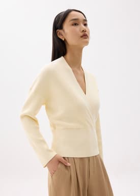 Emiko Relaxed Knit V-neck Wrap Top