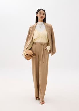 Emiko Relaxed Knit V-neck Wrap Top