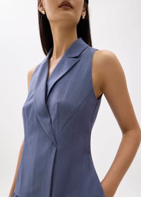 Juni Sleeveless Blazer Top