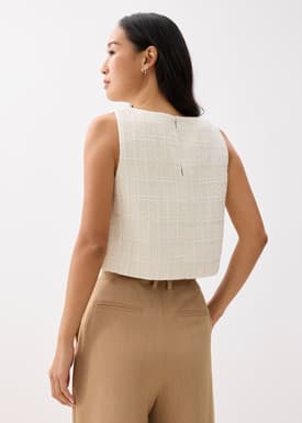 Kaori Tweed Crop Shell Top