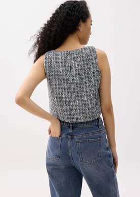 Kaori Tweed Crop Shell Top