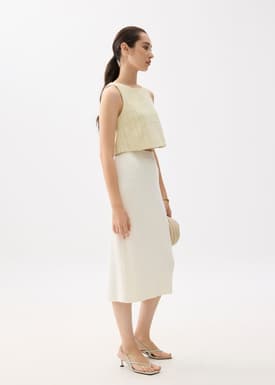 Kaori Tweed Crop Shell Top