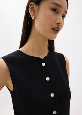 Yui Tailored Long Knit Vest