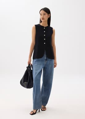 Yui Tailored Long Knit Vest