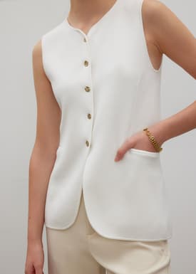 Yui Tailored Long Knit Vest