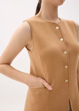 Yui Tailored Long Knit Vest